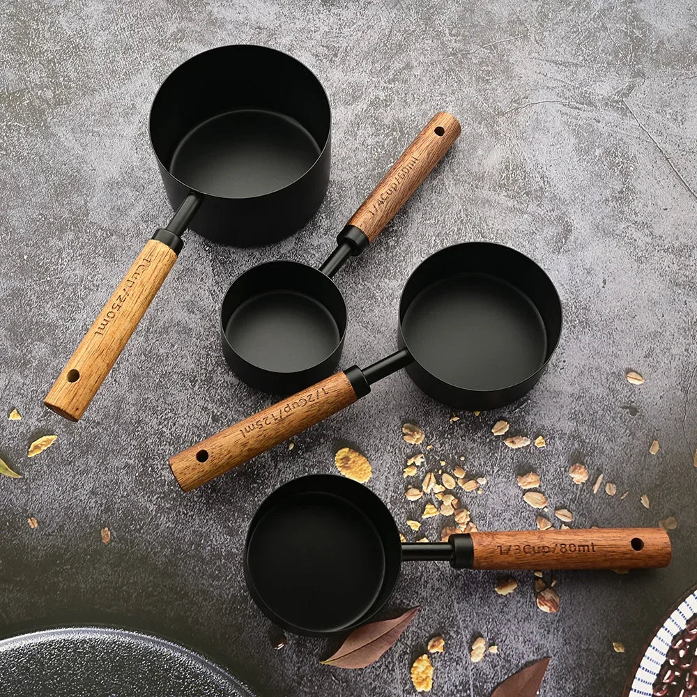 Medidor para Cozinha Ceci Home - Cabo de Madeira e Aço Inoxidável, Alta Resistência