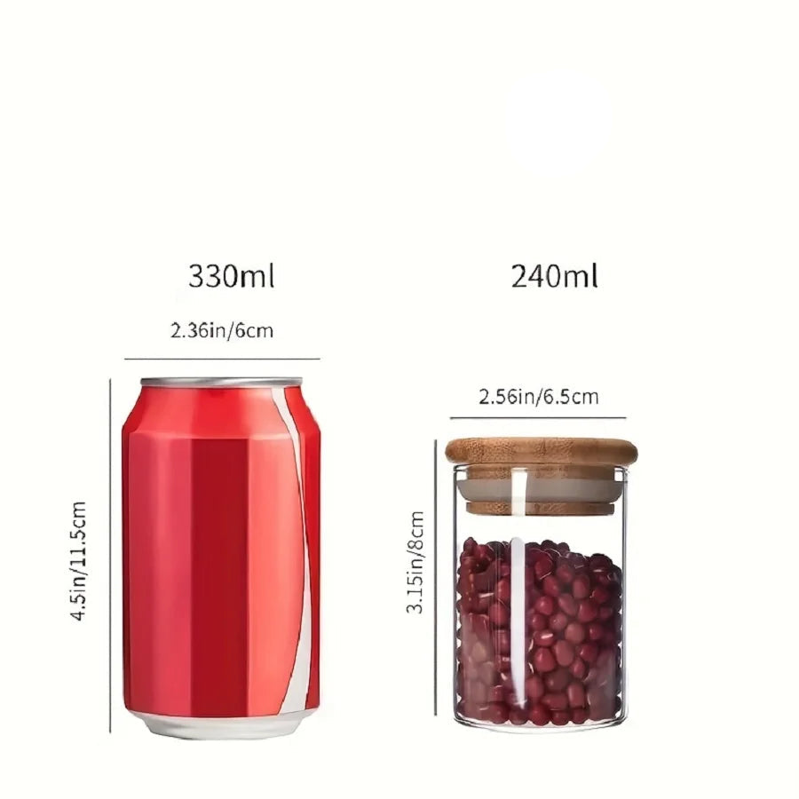 Frasco de Vidro para Especiarias com Tampa de Bambu Hermética Ceci Home 12PÇ