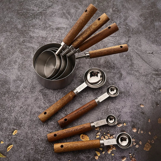Medidor para Cozinha Ceci Home - Cabo de Madeira e Aço Inoxidável, Alta Resistência