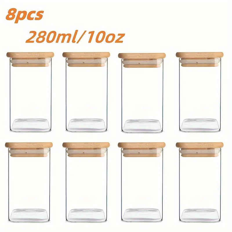 Frasco de Vidro 280ml com Tampa Hermética Bambu
