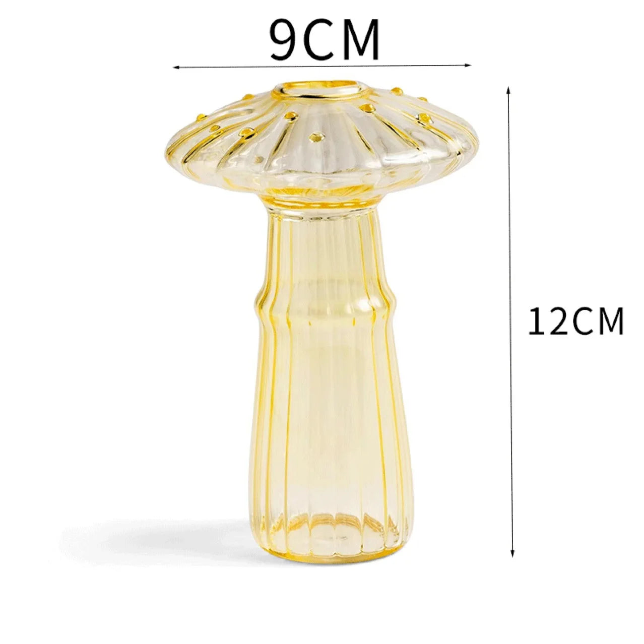 Vaso de Vidro Cogumelo Transparente