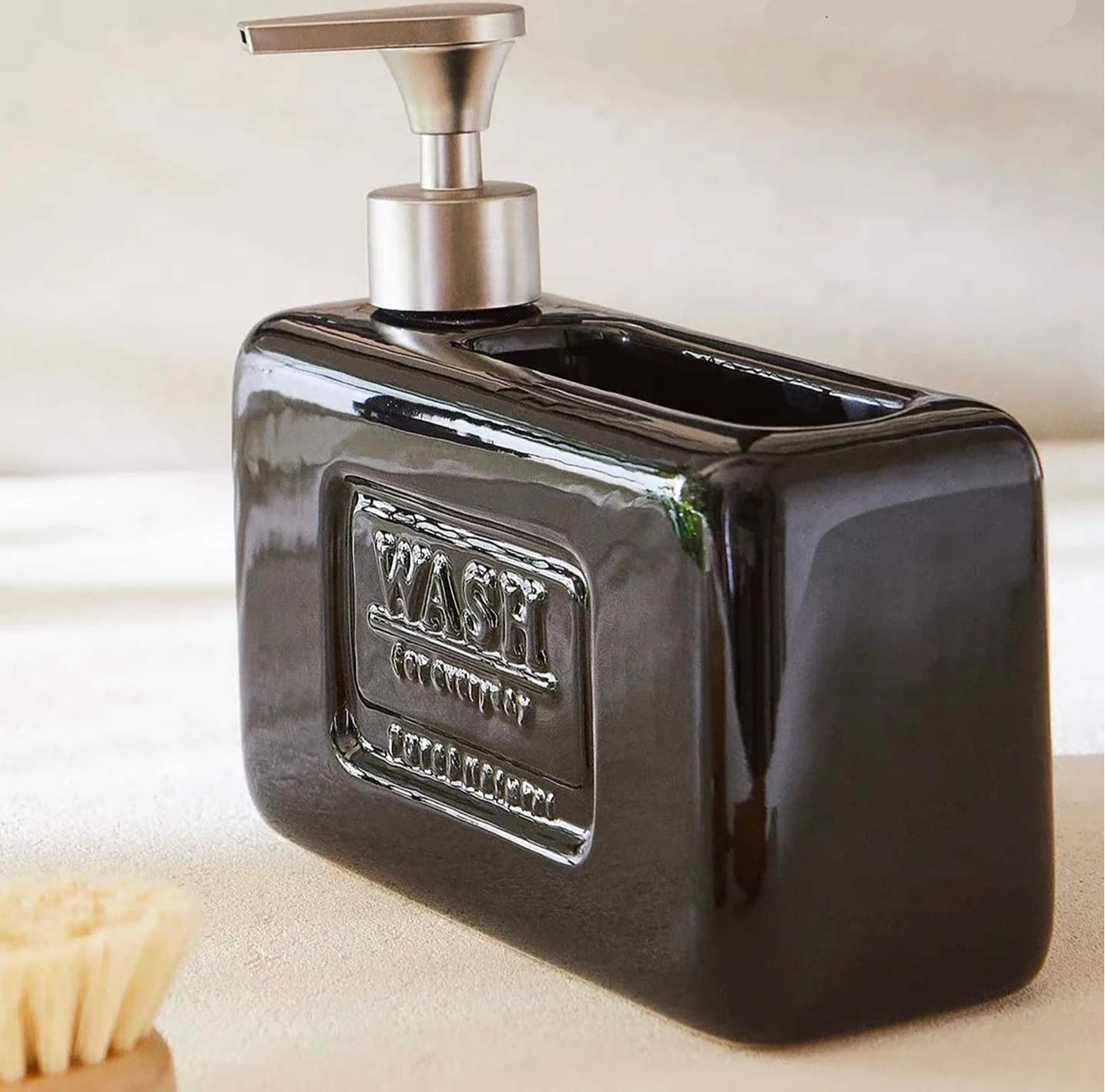 Dosador de Detergente em Cerâmica Ceci Home com Armazenamento