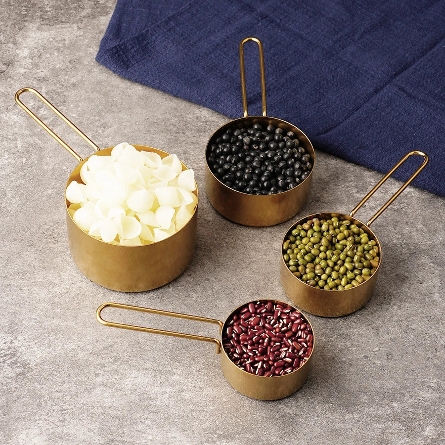 Medidor para Cozinha Ceci Home em Titânio Dourado e Aço Inoxidável - Alta Resistência