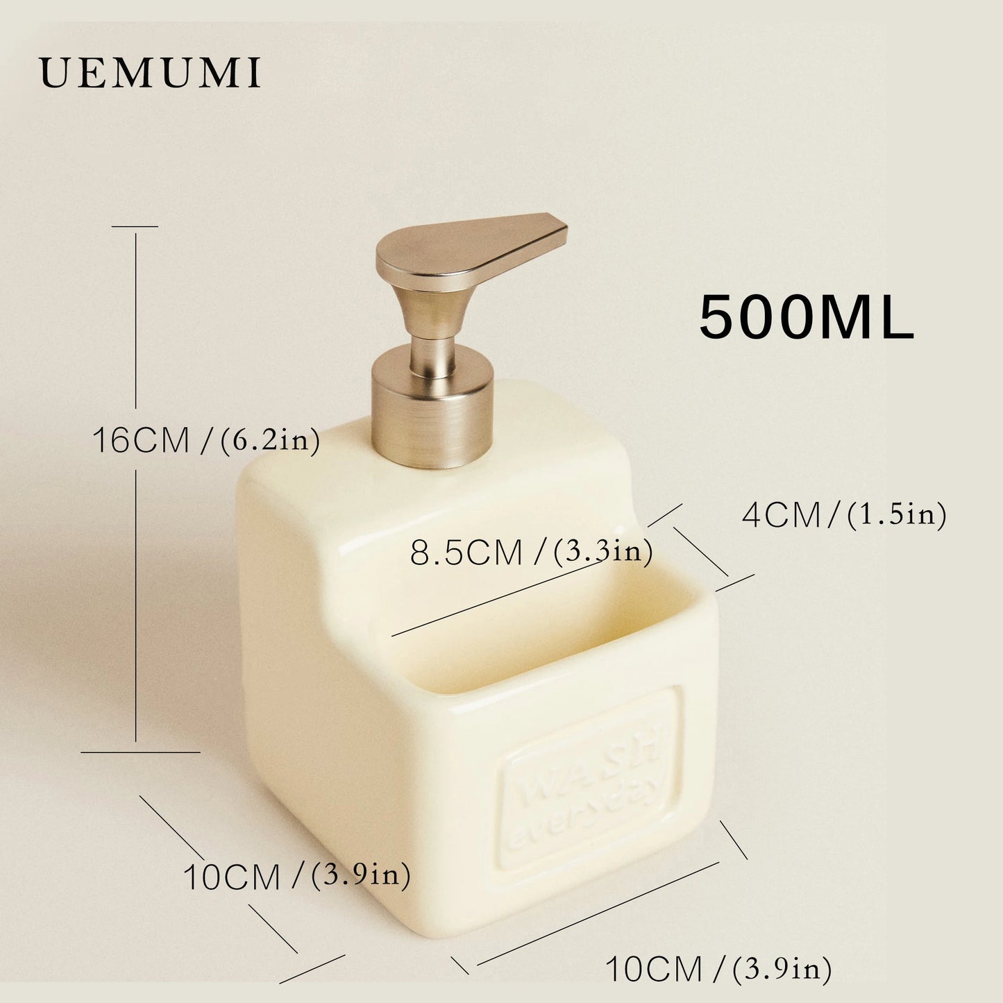 Dosador de Detergente em Cerâmica Ceci Home com Armazenamento