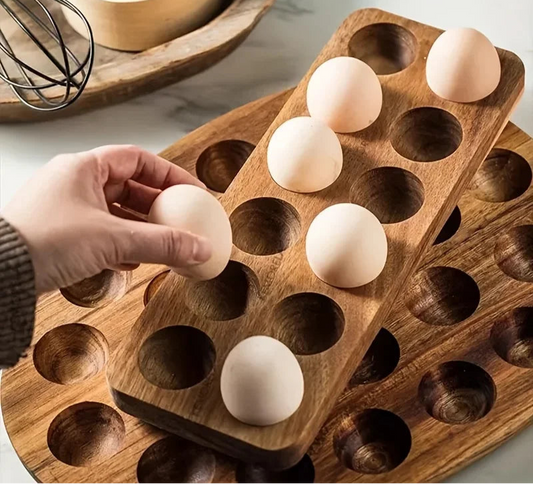 Bandeja para Ovos em Madeira