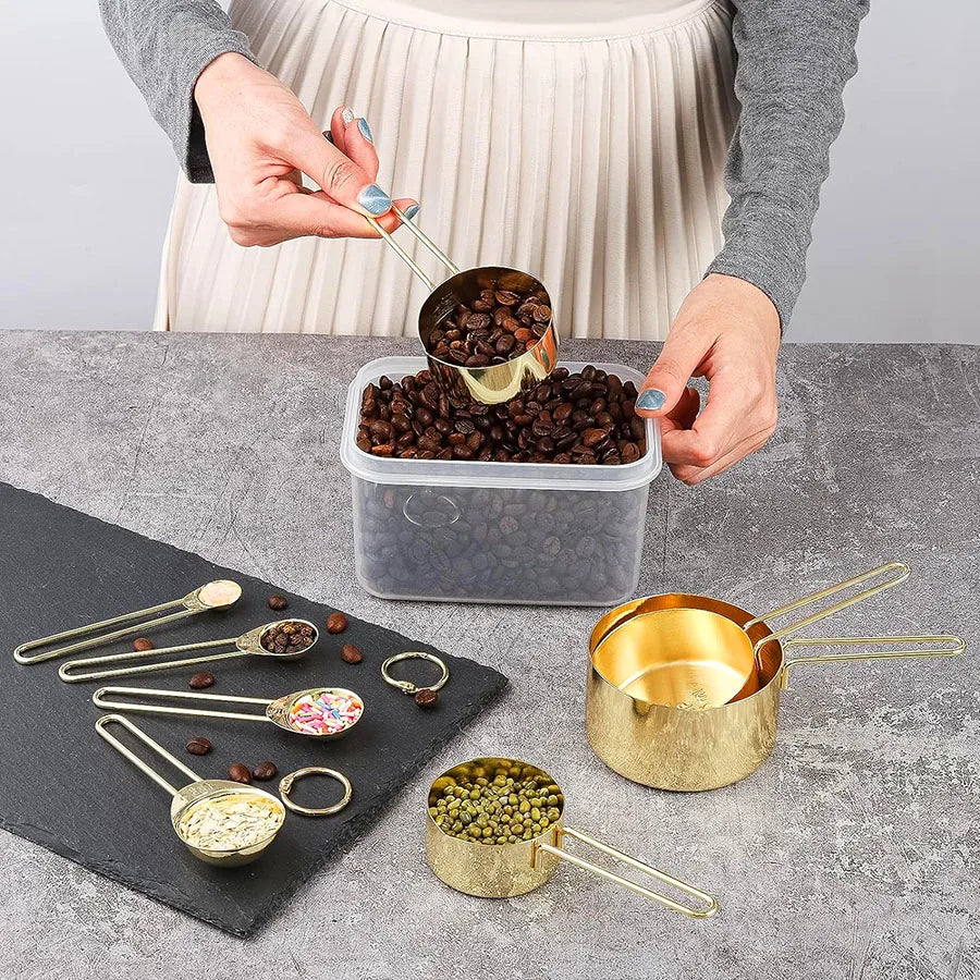 Medidor para Cozinha Ceci Home em Titânio Dourado e Aço Inoxidável - Alta Resistência