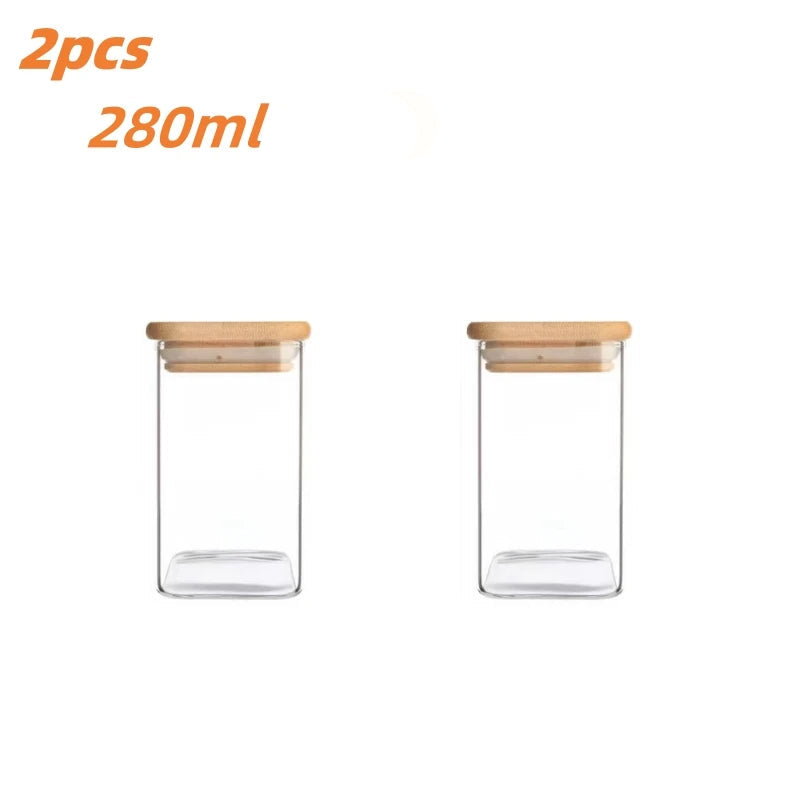 Frasco de Vidro 280ml com Tampa Hermética Bambu