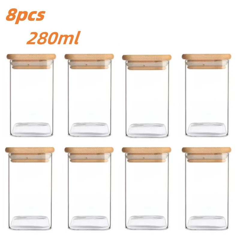 Frasco de Vidro 280ml com Tampa Hermética Bambu