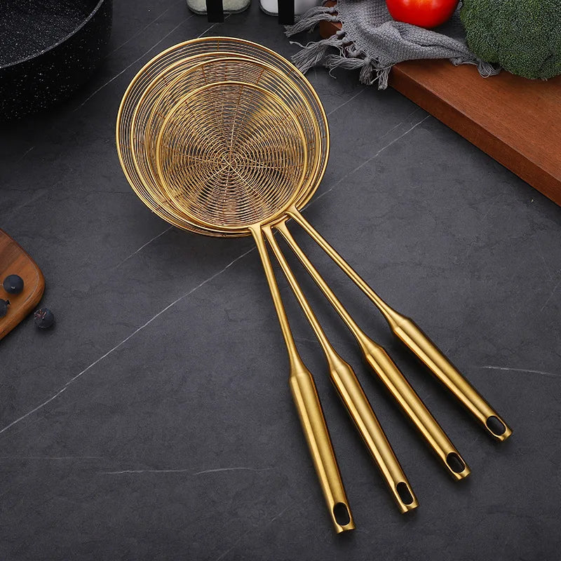 Colher Peneira e Escumadeira em Aço Inoxidável para Frituras Ceci Home