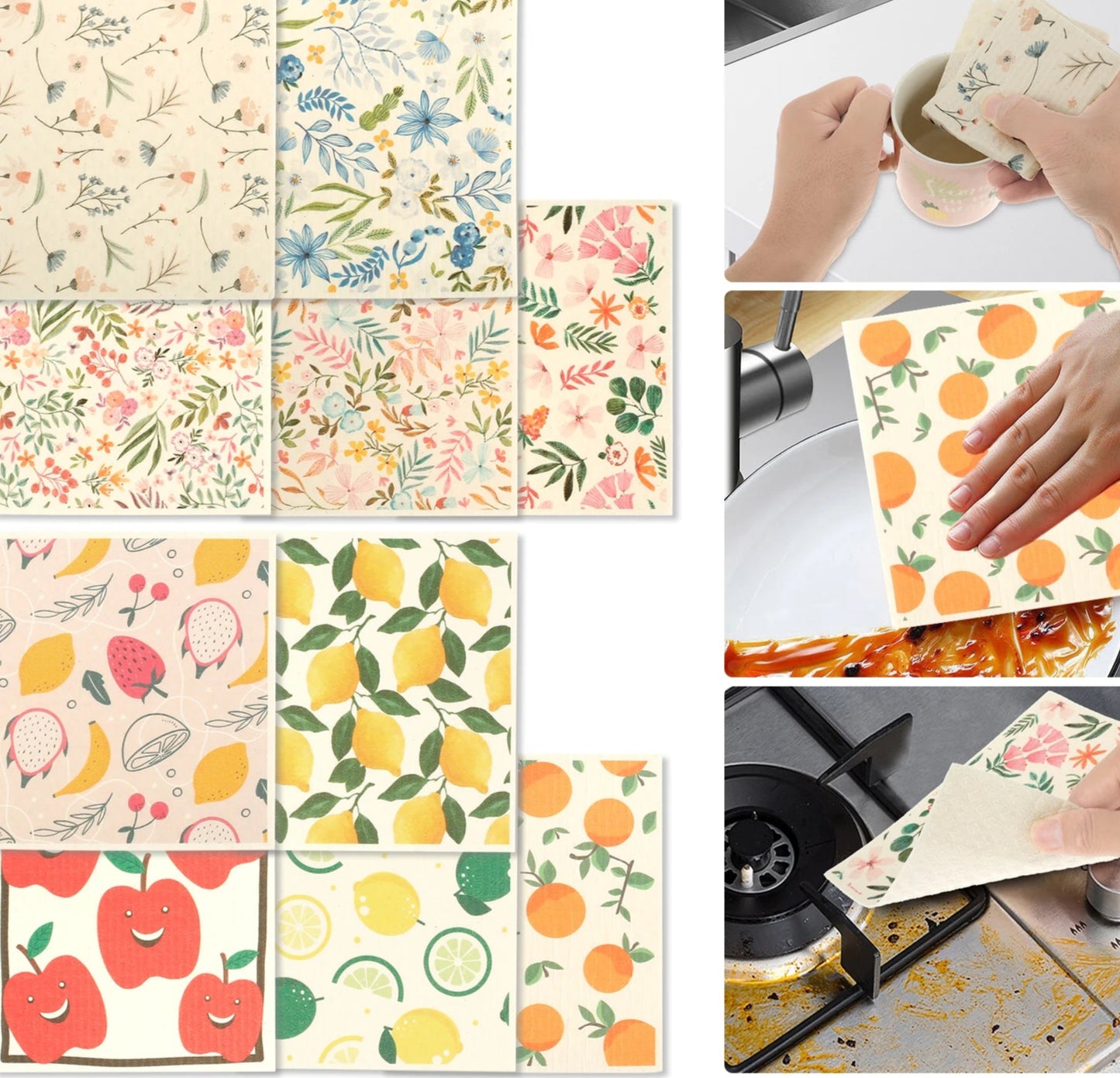 Pano de Prato Sueco Ceci Home  , Reutilizável e super Absorvente