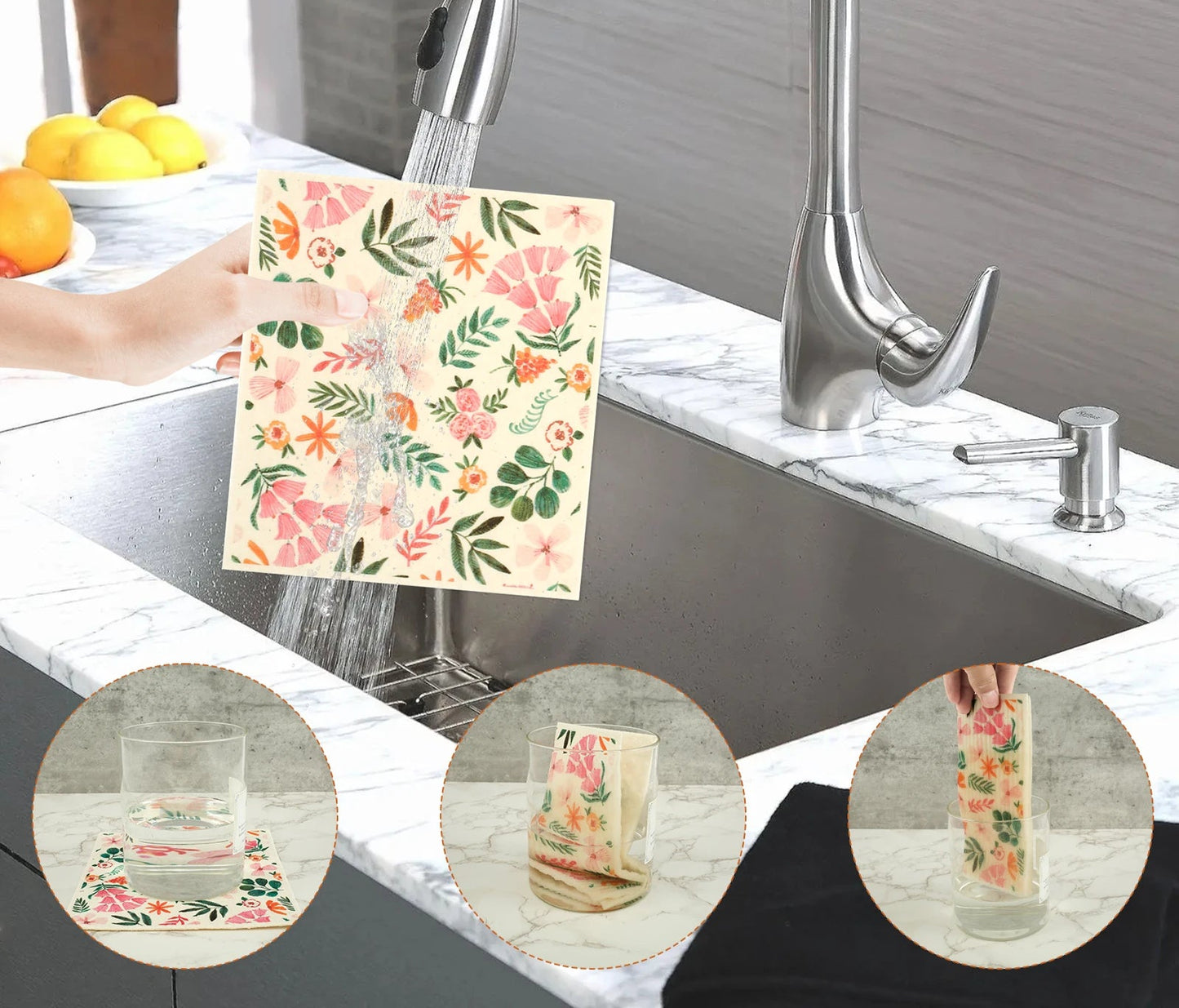 Pano de Prato Sueco Ceci Home  , Reutilizável e super Absorvente