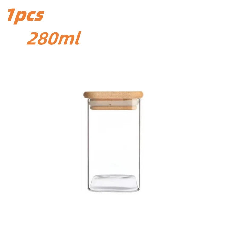Frasco de Vidro 280ml com Tampa Hermética Bambu