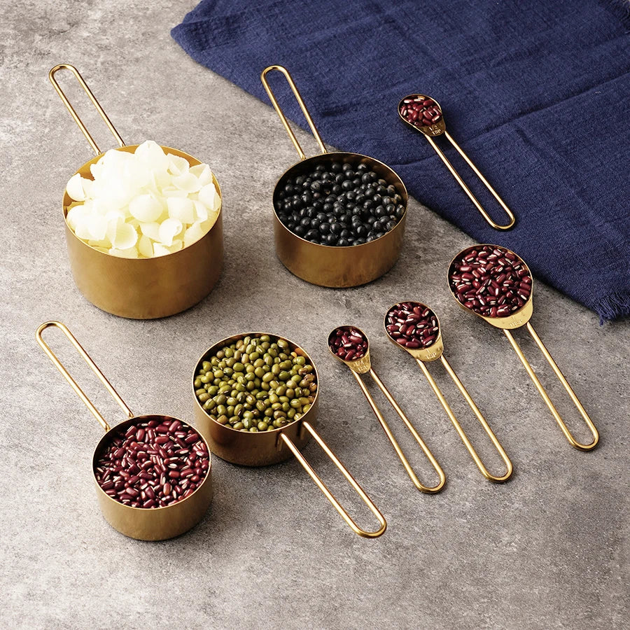 Medidor para Cozinha Ceci Home em Titânio Dourado e Aço Inoxidável - Alta Resistência