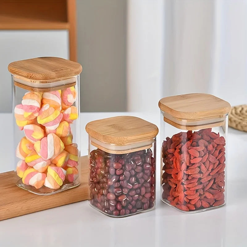 Frasco de Vidro 280ml com Tampa Hermética Bambu