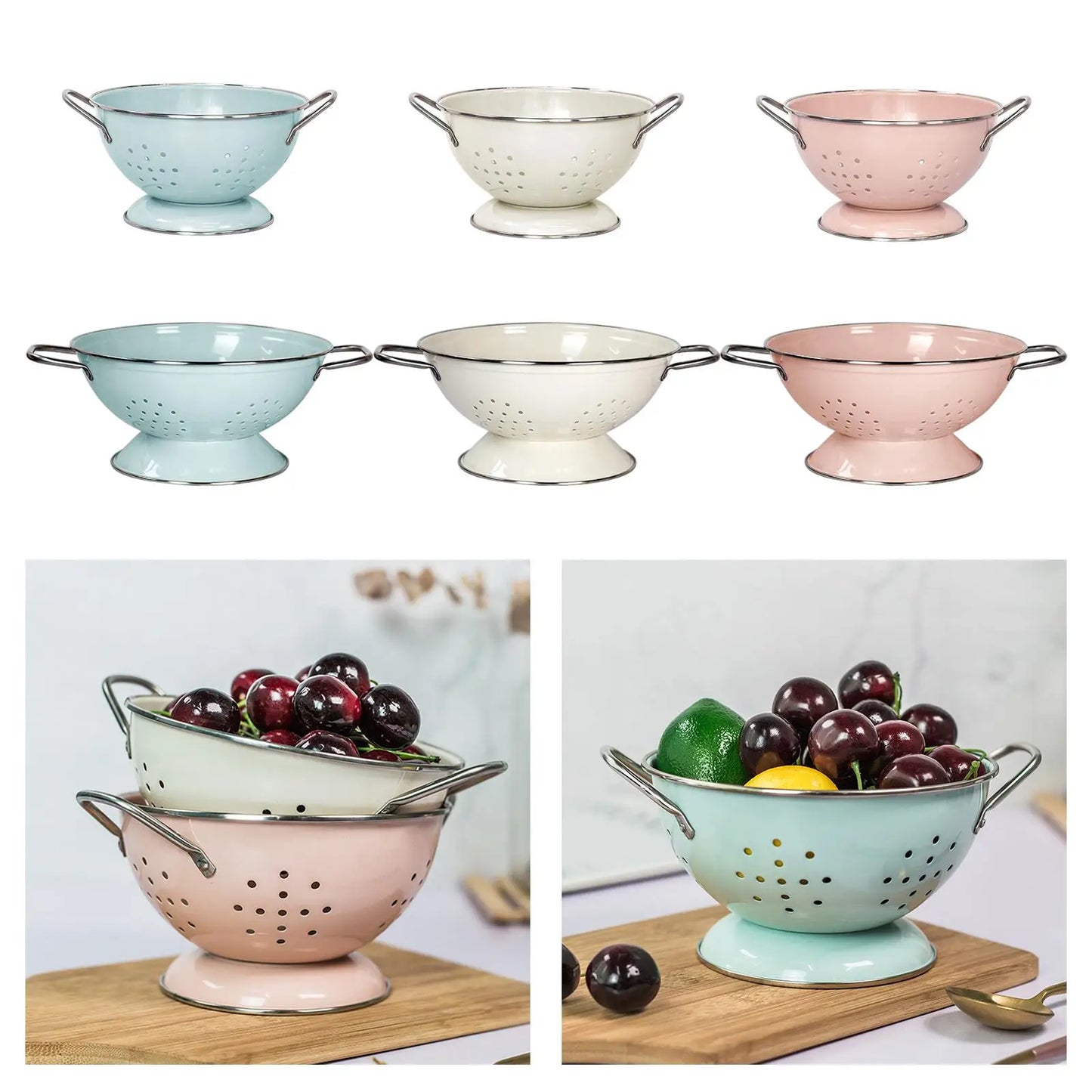 Cesta de Frutas Retrô Francesa , escorredor de frutas