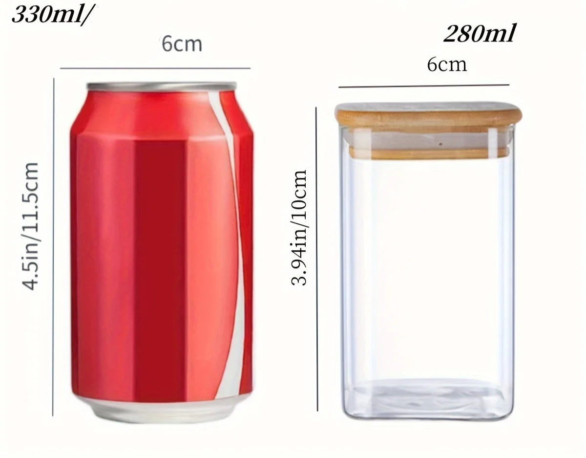 Frasco de Vidro 280ml com Tampa Hermética Bambu