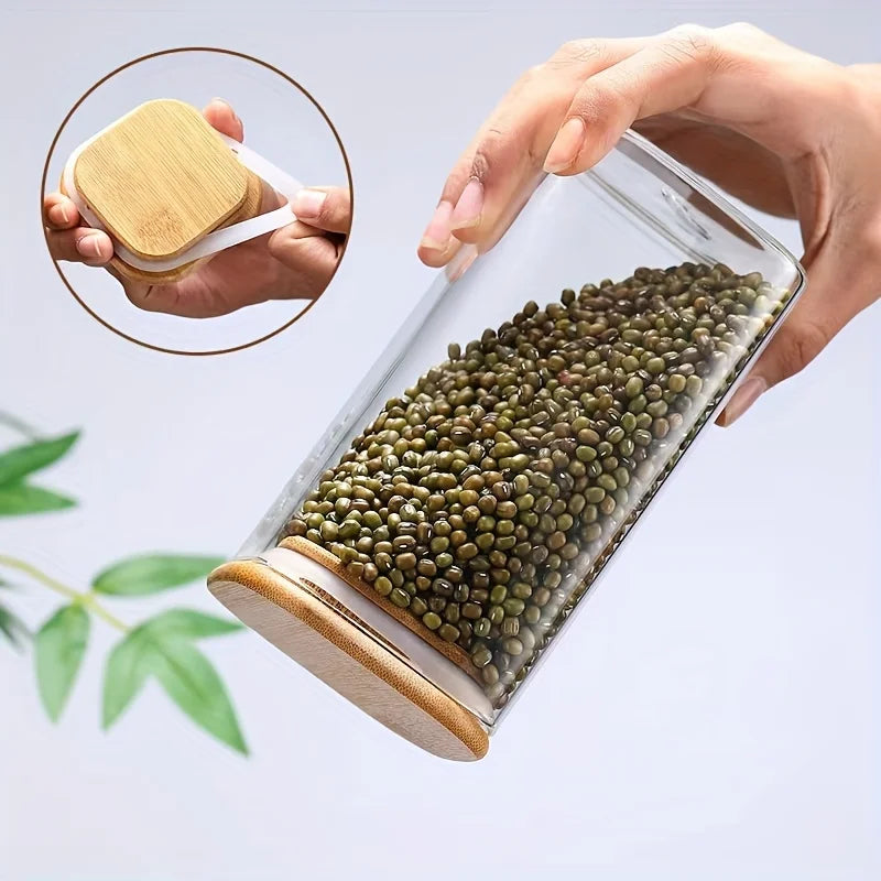 Frasco de Vidro 280ml com Tampa Hermética Bambu