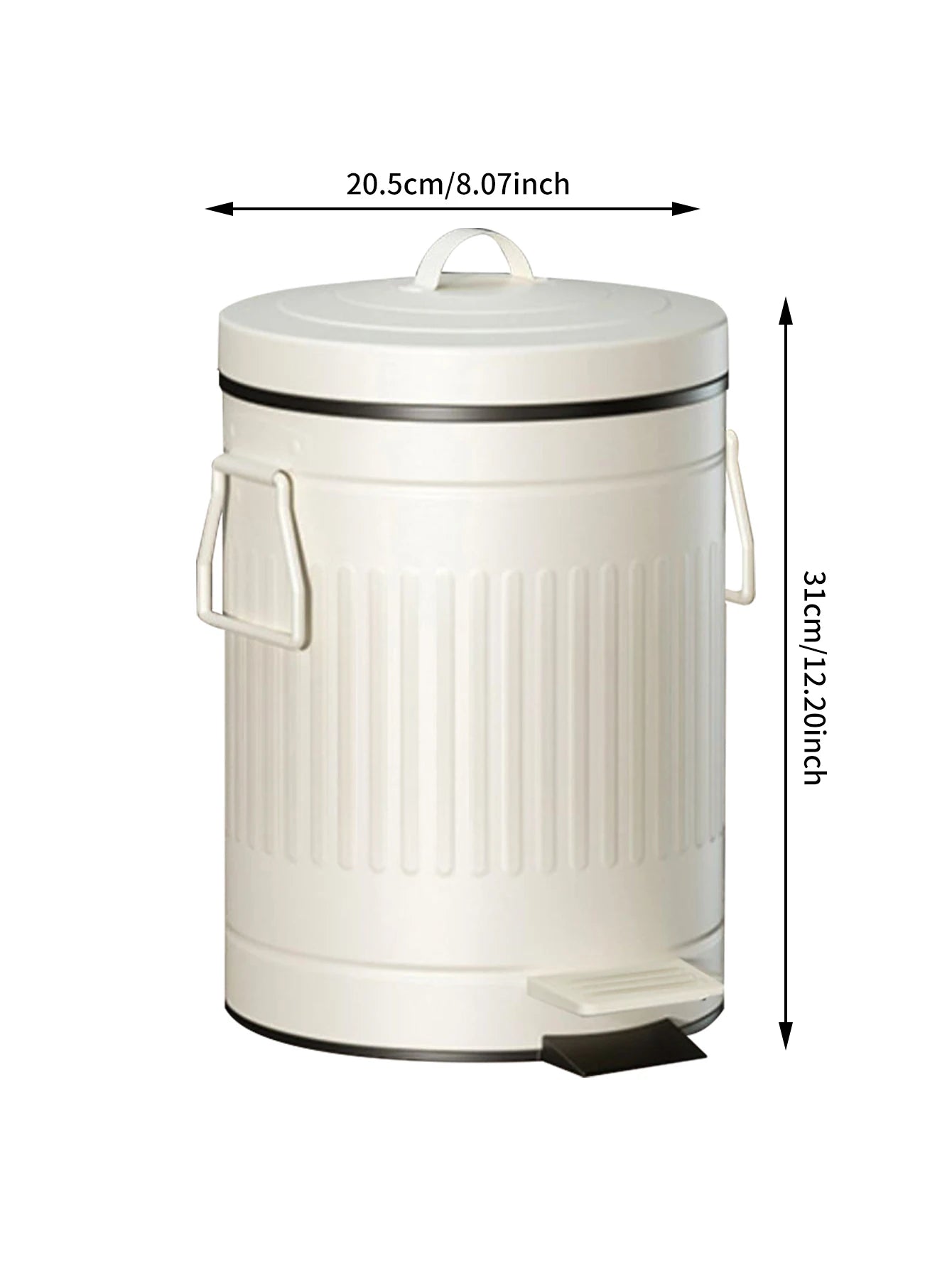 Lixeira de Metal Retrô 5L com Pedal Ceci Home  - Fechamento Silencioso para Cozinha
