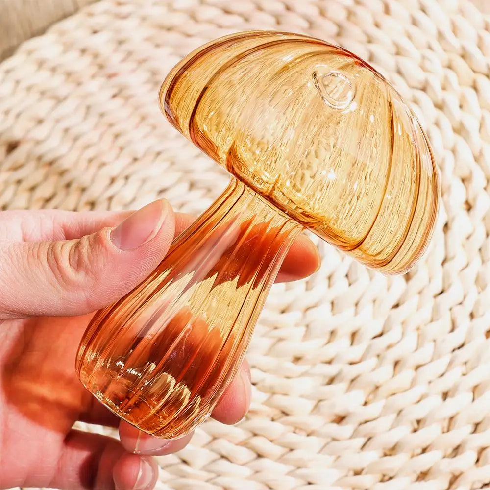 Vaso de Vidro Cogumelo Transparente