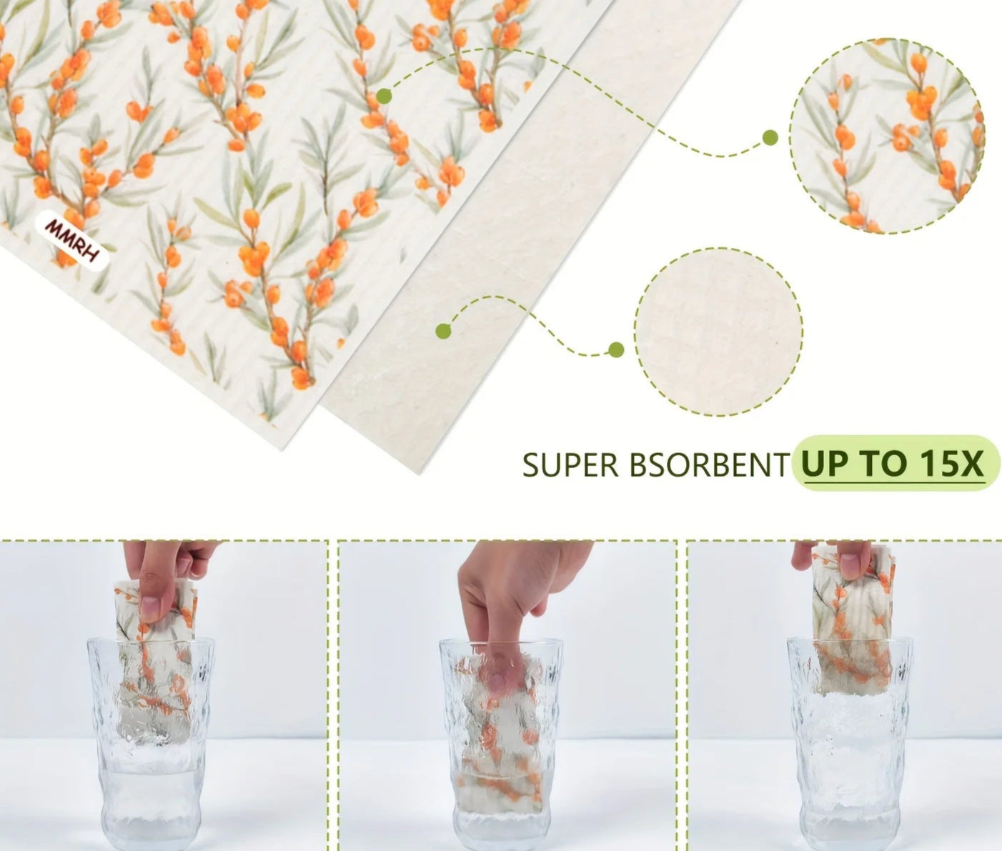 Pano de Prato Sueco Ceci Home  , Reutilizável e Super Absorvente