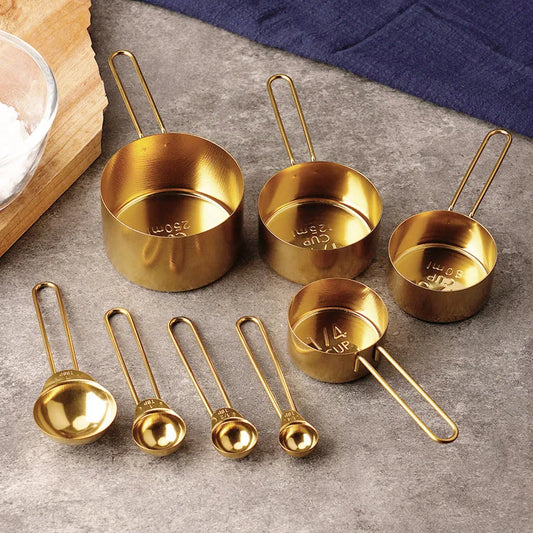 Medidor para Cozinha Ceci Home em Titânio Dourado e Aço Inoxidável - Alta Resistência