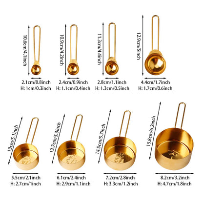 Medidor para Cozinha Ceci Home em Titânio Dourado e Aço Inoxidável - Alta Resistência