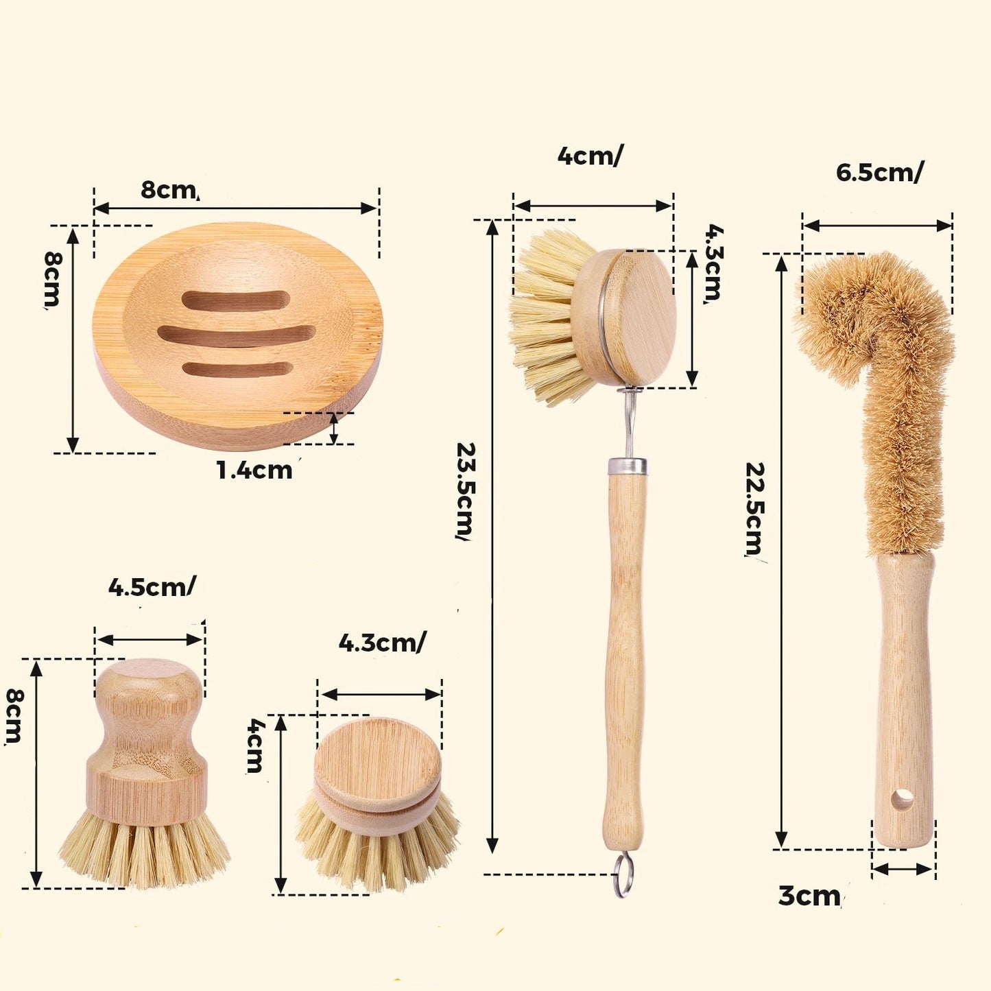 Escova Multiuso  para Louça em Bambu Ceci Home