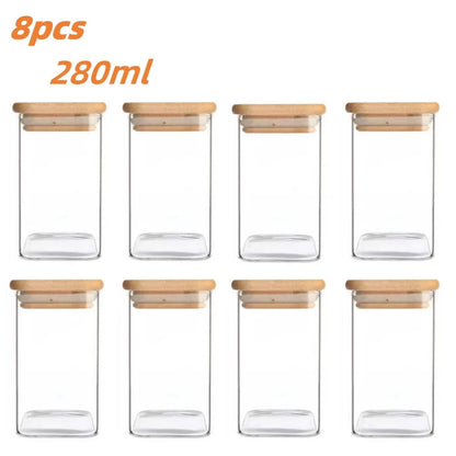Frasco de Vidro 280ml com Tampa Hermética Bambu