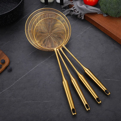 Colher Peneira e Escumadeira em Aço Inoxidável para Frituras Ceci Home