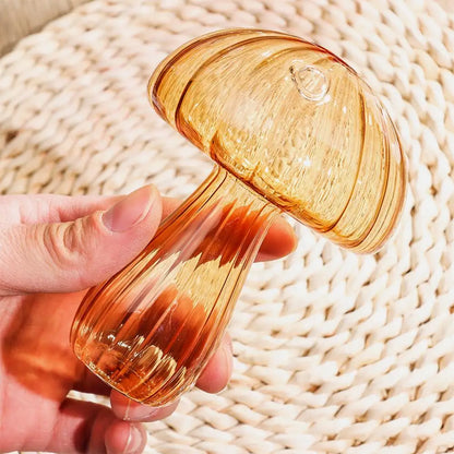 Vaso de Vidro Cogumelo Transparente